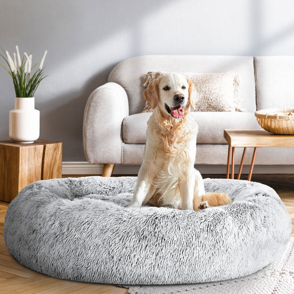 I.Pet Pet Bed Dog Cat 110Cm Calming Extra Large Soft Plush Light Charcoal Pet Beds