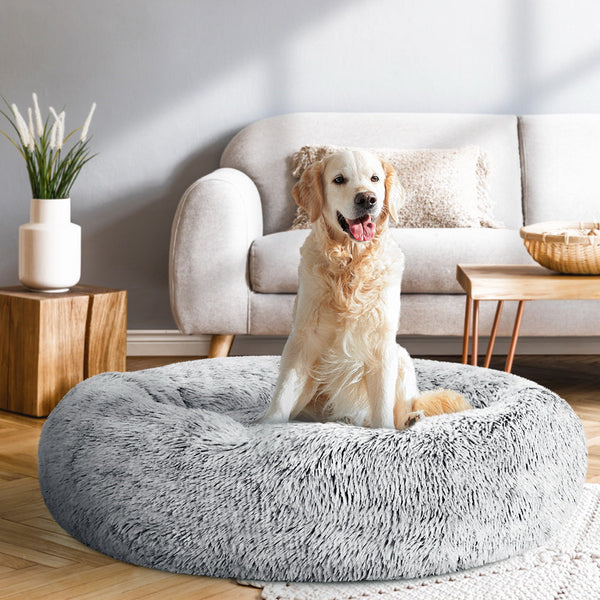 I.Pet Bed Dog Cat 90Cm Large Calming Soft Plush Light Charcoal Pet Beds