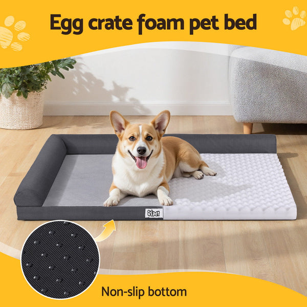 I.Pet Bed Plush Soft Cushion Egg Crate Large Sofa Platform Removable Washable Pet Beds
