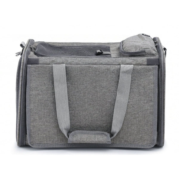 I.Pet Foldable Carrier Bag For Dogs & Cats Grey Pet Transport