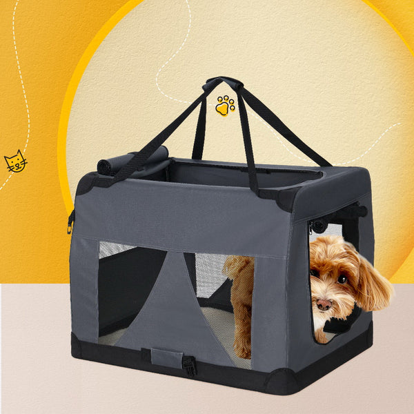 I.Pet Pet Carrier Soft Crate Dog Cat Travel 60X42cm Portable Foldable Car M Small Animal Supplies