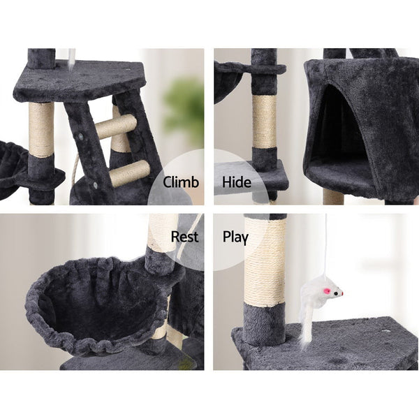 I.Pet Cat Tree 120Cm Tower Scratching Post Scratcher Wood Condo House Bed Toys Furniture & Scratchers