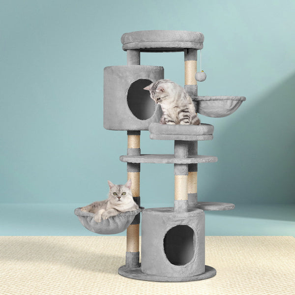 I.Pet Cat Tree 123Cm Tower Scratching Post Scratcher Wood Condo House Bed Toys Furniture & Scratchers
