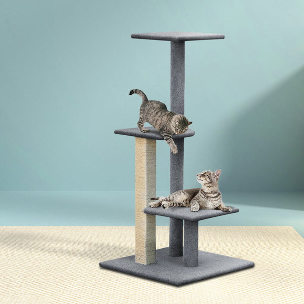 I.Pet Cat Tree 124Cm Scratching Post Tower Scratcher Trees Wood Condo Board Furniture & Scratchers