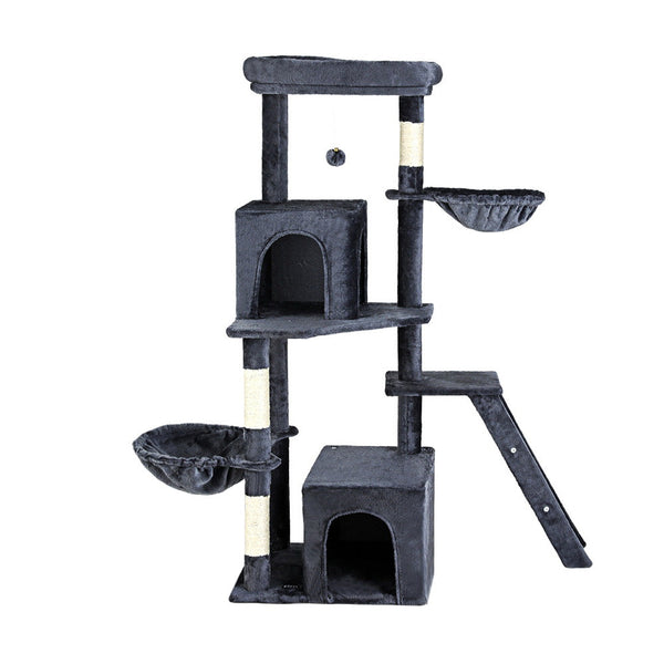 I.Pet Cat Tree Tower Scratching Post Scratcher 138Cm Trees Condo House Grey Furniture & Scratchers