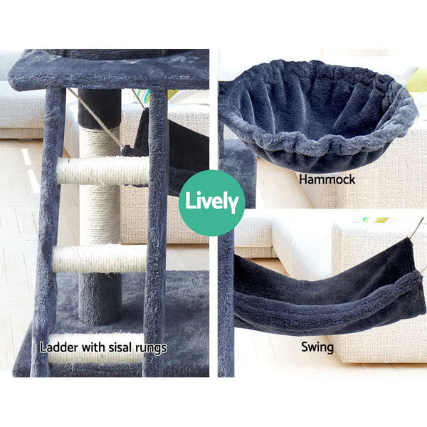 I.Pet Cat Tree 141Cm Tower Scratching Post Scratcher Condo Wood House Bed Furniture & Scratchers