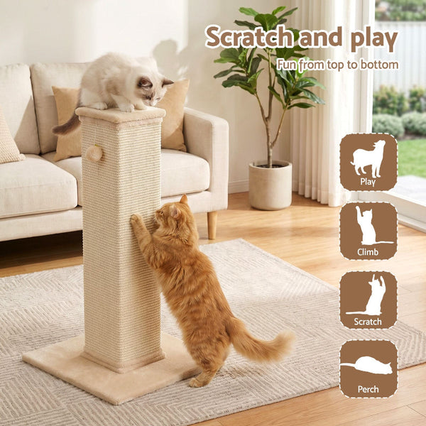 I.Pet 89Cm Cat Tree Condo Bed House Beige Furniture & Scratchers