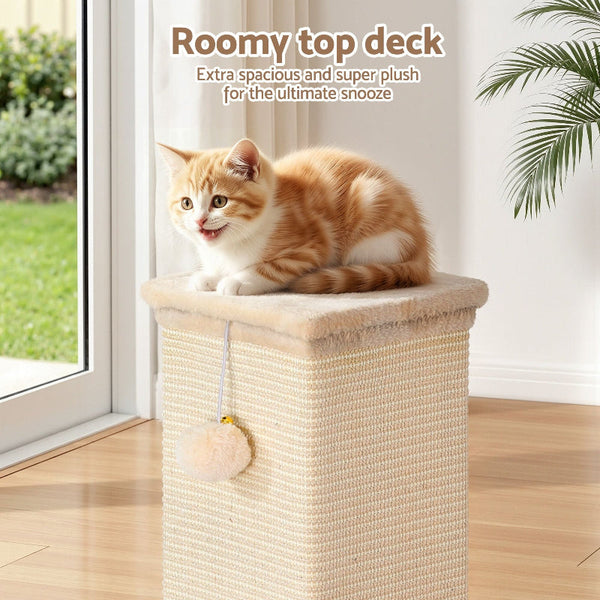 I.Pet 89Cm Cat Tree Condo Bed House Beige Furniture & Scratchers