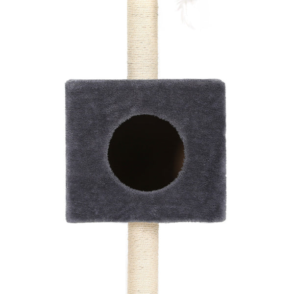 I.Pet Cat Tree 260Cm Tower Scratching Post Scratcher Floor Ceiling Cats Bed Dark Grey Furniture & Scratchers