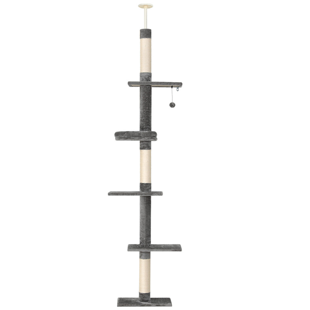 I.Pet Cat Tree 290Cm Tower Scratching Post Scratcher Floor Ceiling Cats Bed Furniture & Scratchers