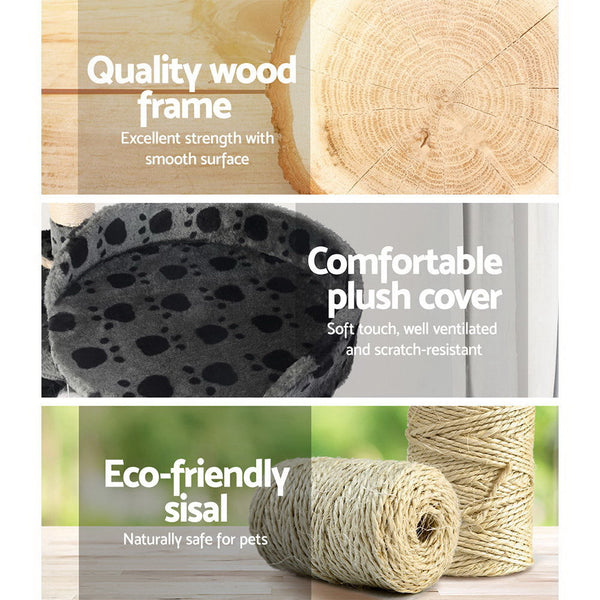 I.Pet Cat Tree 120Cm Tower Scratching Post Scratcher Trees Bed Wood Condo Toys Furniture & Scratchers