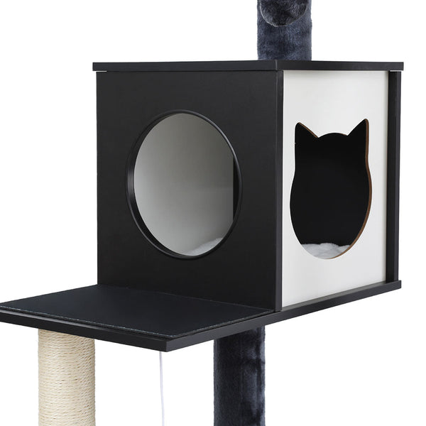 I.Pet Cat Tree Tower Scratching Post Scratcher 144Cm Wood Bed Condo House Cabinet Furniture & Scratchers