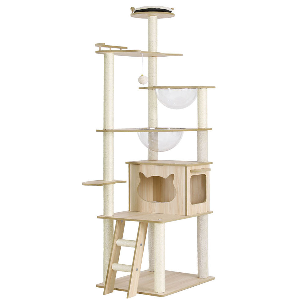 I.Pet Cat Tree Tower Scratching Post Scratcher 174Cm Wood Bed Condo House Ladder Furniture & Scratchers