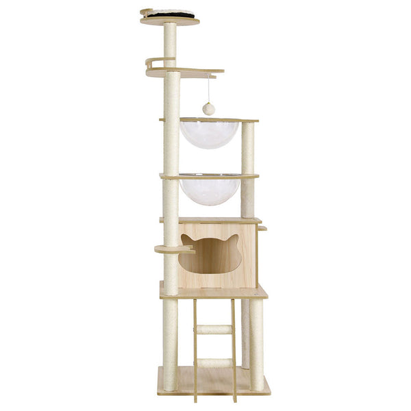 I.Pet Cat Tree Tower Scratching Post Scratcher 174Cm Wood Bed Condo House Ladder Furniture & Scratchers
