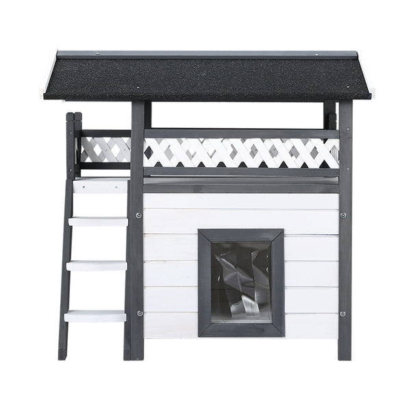 I.Pet Outdoor Cat House Shelter 77Cm X 50Cm X 73Cm Rabbit Hutch Wooden Condo Small Outdoor Cat House Small Animal Cages & Hutches