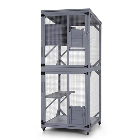 I.Pet Cat House Wooden 180Cm Rabbit Hutch Pet Condo Small Dog Enclosure Cage Small Animal Cages & Hutches