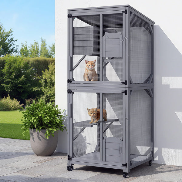 I.Pet Cat House Wooden 180Cm Rabbit Hutch Condo Small Dog Enclosure Cage Small Animal Cages & Hutches