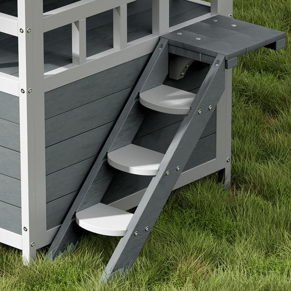 I.Pet Cat House Outdoor Shelter 72Cm X 127Cm Rabbit Hutch Condo Small Dog Houses Enclosure Cat Houses