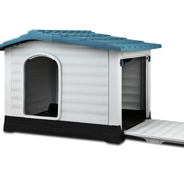 I.Pet Dog Kennel House Extra Large Outdoor Plastic Puppy Pet Cabin Shelter Xl Blue Dog Kennels