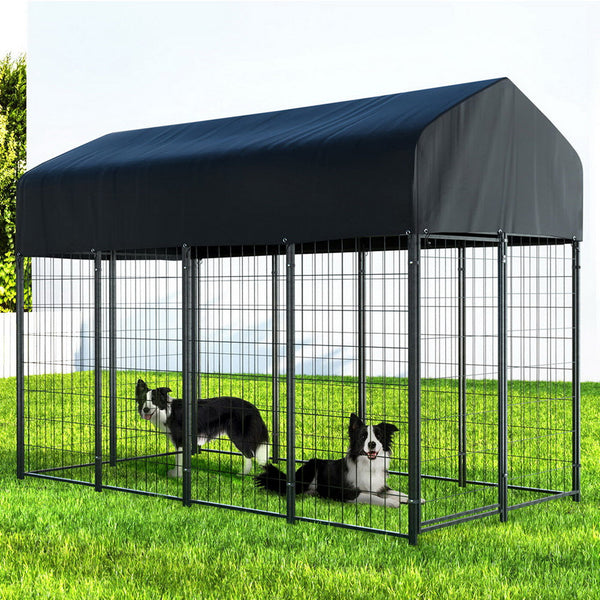 I.Pet Dog Kennel Extra Large House Outdoor Playpen Pet Puppy Metal Backyard Dog Kennels