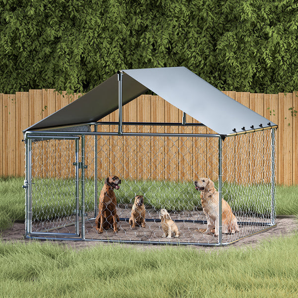 I.Pet Dog Kennel Large House Xl Pet Run Cage Puppy Outdoor Enclosure With Roof Dog Kennels