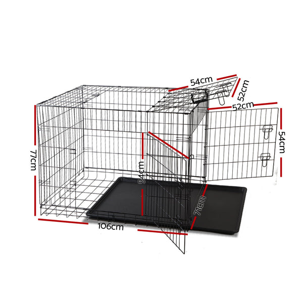 I.Pet 42" Dog Cage Crate Large Kennel 3 Doors Dog Kennels