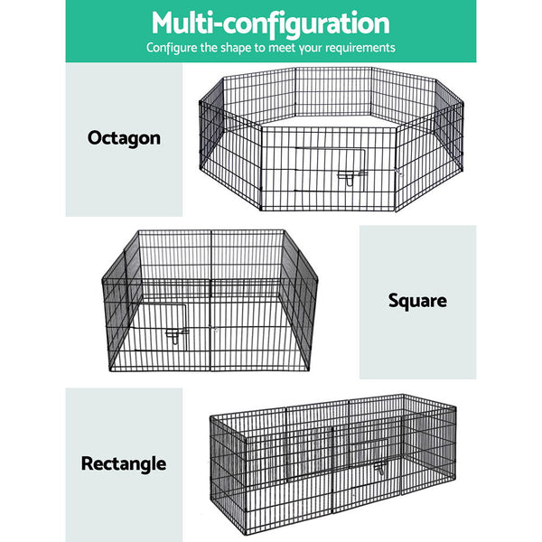 I.Pet 24" 8 Panel Dog Playpen Fence Exercise Cage Enclosure Pen Fences & Pens