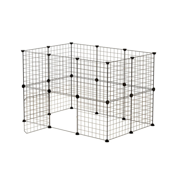 I.Pet Dog Playpen Enclosure Cage 20 Panel Puppy Fence Pen Foldable Metal Fences & Pens