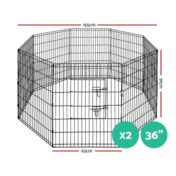 I.Pet 2X36" 8 Panel Dog Playpen Fence Exercise Cage Enclosure Pen Fences & Pens