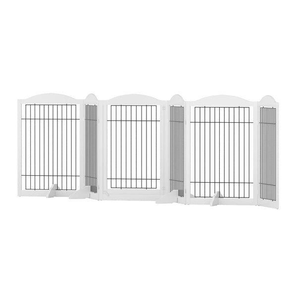 I.Pet Dog Playpen Enclosure 6 Panel Fence Wooden Pen Fences & Pens