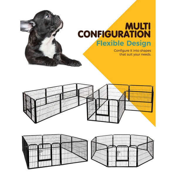 I.Pet 24" 8 Panel Dog Playpen Exercise Cage Enclosure Fence Pen Fences & Pens