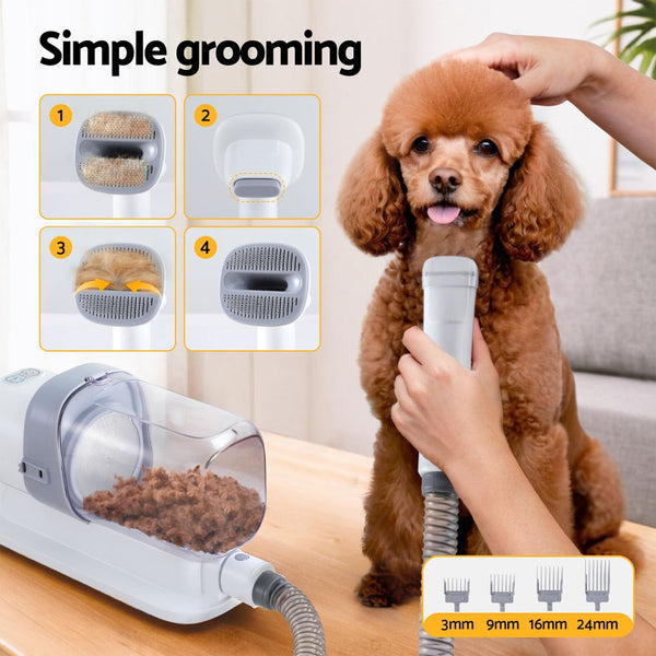 I.Pet Grooming Kit Vacuum Dog Cat Hair Dryer Remover Clipper Brushes Cleaning Dog Grooming