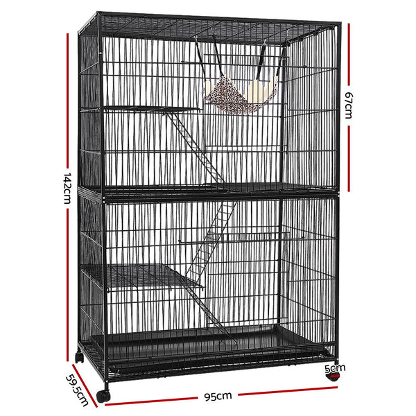 I.Pet Rabbit Cage 142Cm Hutch Level Bird Guinea Pig Ferret Small Animal Cages & Hutches