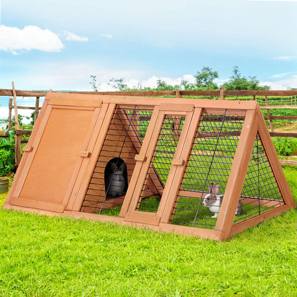 I.Pet Rabbit Hutch Chicken Coop 119Cm X 51Cm 44Cm Large Run Wooden Cage Outdoor Bird Cages