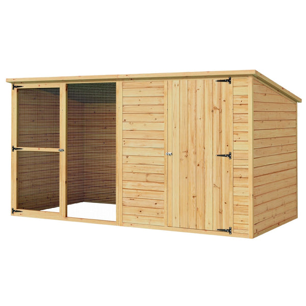 I.Pet Dog Kennel Extra Large 2.28M Wooden House Bed Outdoor Pet Puppy Cabin Log Dog Kennels