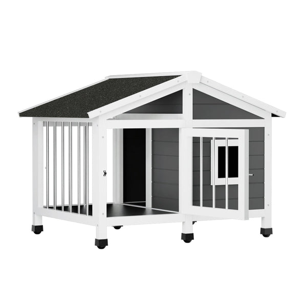 I.Pet Dog Kennel House Large Wooden Outdoor Kennels Indoor Puppy Cabin Home Dog Kennels