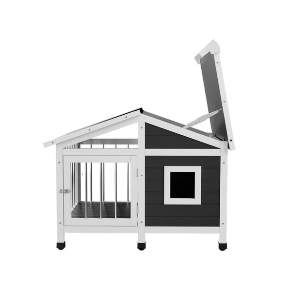 I.Pet Dog Kennel House Large Wooden Outdoor Kennels Indoor Puppy Cabin Home Dog Kennels