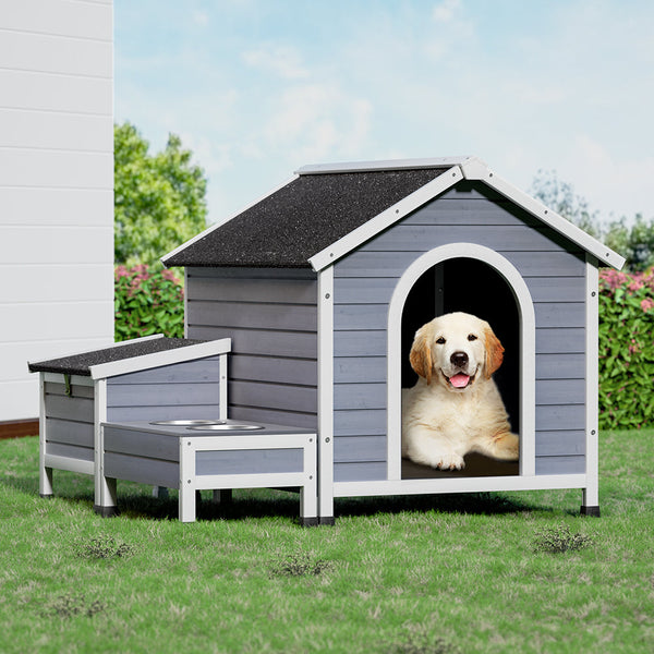 I.Pet Dog Kennel House Large Wooden Outdoor Kennels Indoor Puppy Cabin Dog Kennels