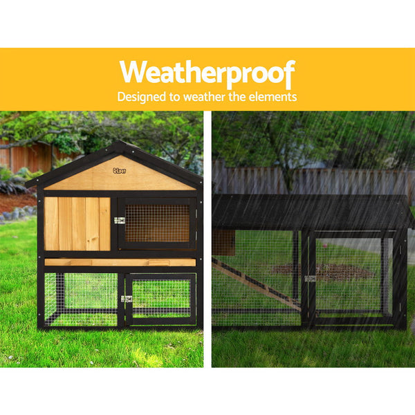 I.Pet Chicken Coop Rabbit Hutch 165Cm X 43Cm 86Cm Large Run House Cage Wooden Outdoor Small Animal Cages & Hutches
