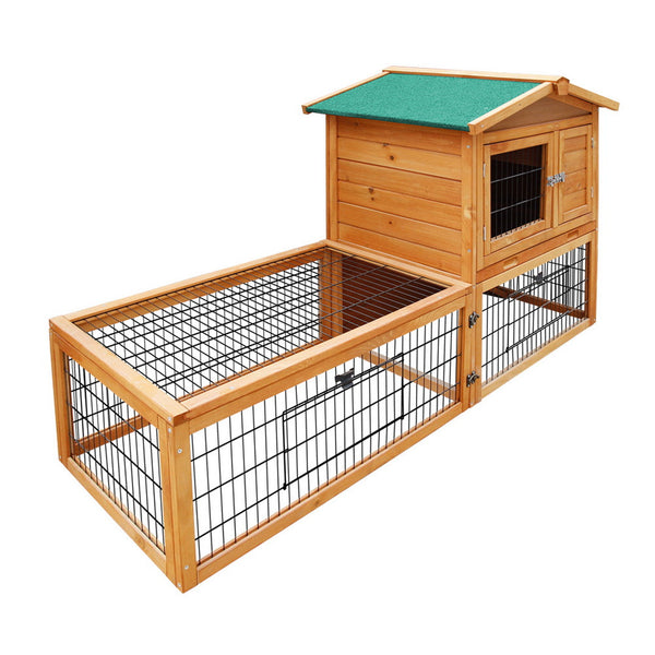 I.Pet Chicken Coop Rabbit Hutch 138Cm X 44Cm 85Cm Large House Run Cage Wooden Outdoor Small Animal Cages & Hutches