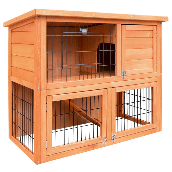 I.Pet Chicken Coop Rabbit Hutch 138Cm X 44Cm 85Cm Large House Run Cage Wooden Outdoor Small Animal Cages & Hutches