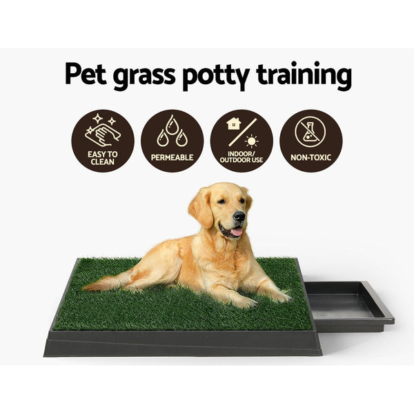 I.Pet Training Pad Dog Potty Toilet Large Portable With Tray Grass 2 Mats Puppy Training Pads