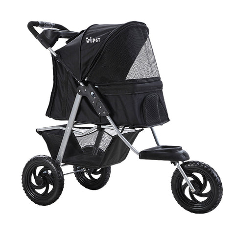 I.Pet Pet Stroller Dog Pram Large Cat Carrier Travel 3 Wheels Foldable Pushchair Dog Strollers