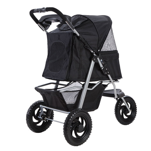 I.Pet Pet Stroller Dog Pram Large Cat Carrier Travel 3 Wheels Foldable Pushchair Dog Strollers
