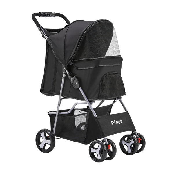 I.Pet 4 Wheel Pet Stroller Black Dog Strollers