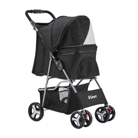 I.Pet 4 Wheel Pet Stroller Black Dog Strollers
