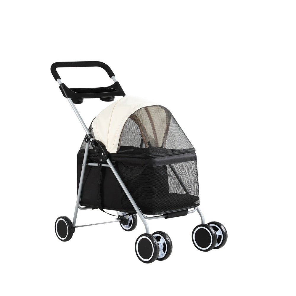 I.Pet Pet Stroller Pram Dog Cat Carrier Cage Large Travel Pushchair Foldable 4 Wheels Dog Strollers