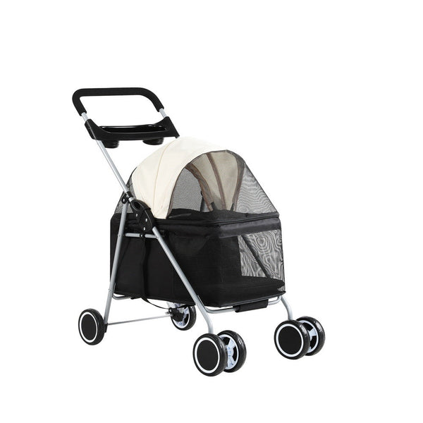 I.Pet Pet Stroller Pram Dog Cat Carrier Cage Large Travel Pushchair Foldable 4 Wheels Dog Strollers