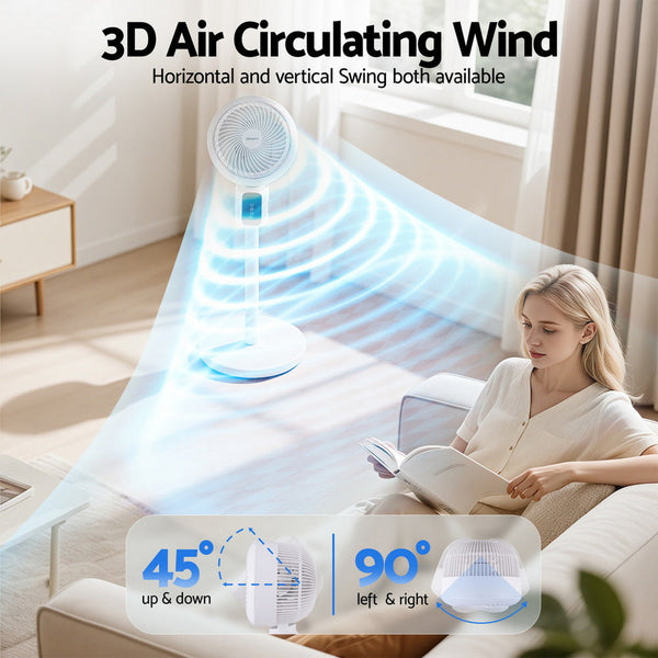 Devanti Pedestal Fan W/ Remote 3 Speed 12H Timer Height Adjustable Cooling Portable Fans