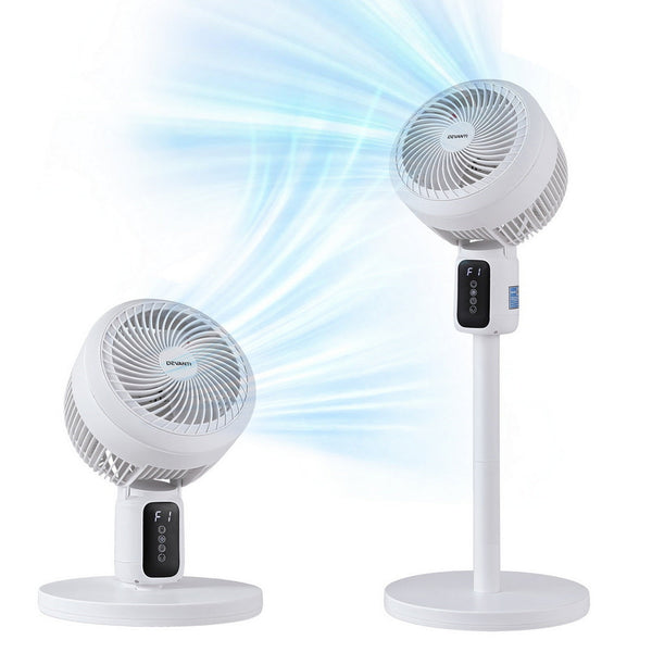 Devanti Pedestal Fan W/ Remote 3 Speed 12H Timer Height Adjustable Cooling Portable Fans